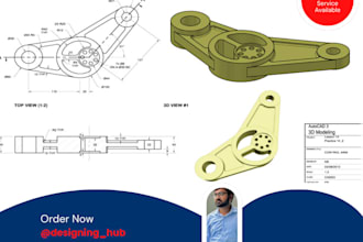 make 2d mechanical drawing, technical drawing in autocad