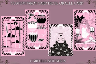 design custom tarot card deck oracle card zodiac card illustration card game art
