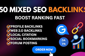 provide 250 mixed SEO backlinks