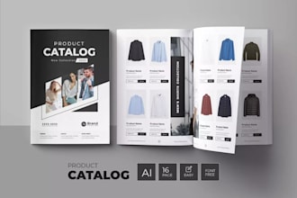 canva design product catalog, sell sheet, lookbook, catalogue, magazine design