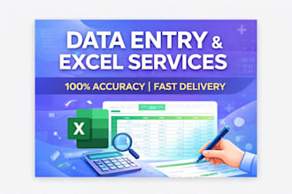 accurate data entry, excel work and copy paste tasks