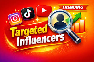 research and outreach instagram tiktok youtube influencers for marketing