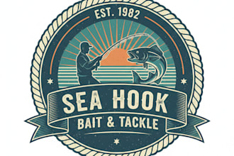 design a strong and professional fisherman logo for your brand