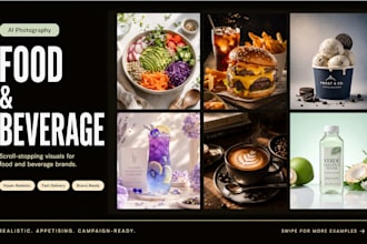 create ai food and beverage photography for restaurant menu and social media