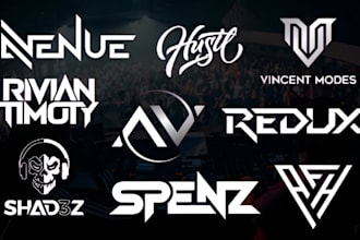 design modern dj, music, band, artist and custom font logo