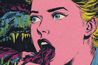draw retro vintage comic horror comic illustration 80s pop
