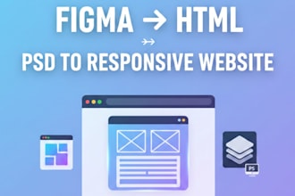 convert figma or PSD to responsive HTML CSS bootstrap or tailwind CSS website