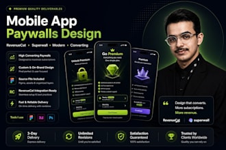 design premium revenuecat and superwall paywalls for mobile apps