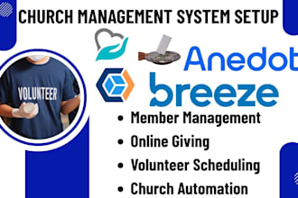 setup churchtrac breeze chms aplos chmeetings donarius planning center anedot