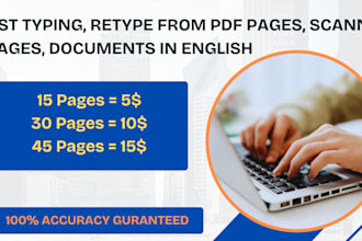 do a fast typing job, retype scanned documents