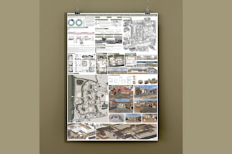 do professional architecture presentation,poster and board design