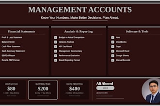 prepare management accounts and financial statements