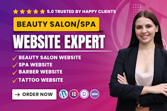 design tattoo, barber, beauty salon spa website with elementor expert