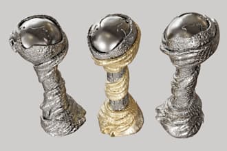 design custom 3d trophy, award, medal, cup model for 3d printing and rendering