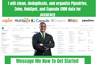 clean deduplicate organize pipedrive zoho hubspot capsule CRM data for accuracy