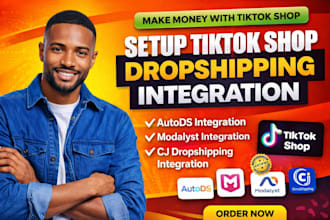 setup tiktok shop dropshipping integration via autods modalyst cj dropshipping