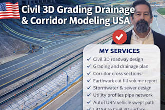 civil 3d road design grading drainage corridor modeling