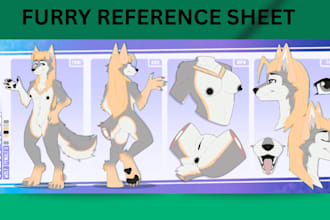 draw furry character reference sheet furry anthro nsfw oc ref sheet for fursuit