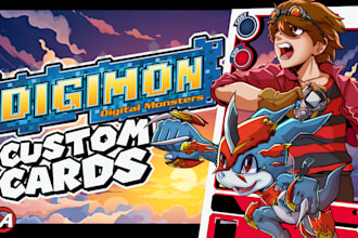 design custom digimon card or full art