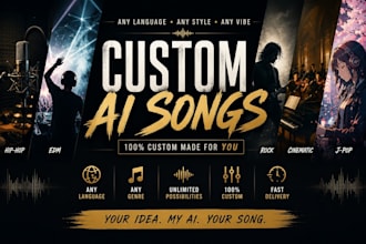 create a full custom ai song with lyrics and music