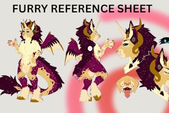 draw furry reference sheet fursona ref sheet furry art character design
