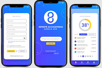 build financial accounting app, insurance app, crowdfunding app, accounting app