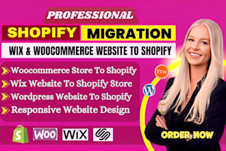 migrate wordpress woocommerce to shopify wix esty squarespace to shopify