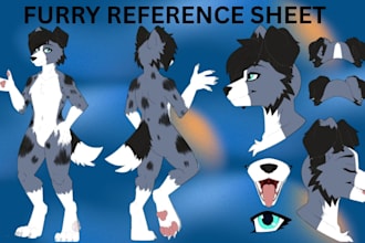draw furry character reference sheet custom fursona design furry art commission