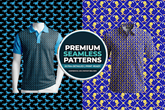 design custom vector seamless patterns for fabric, wallpaper, and packaging