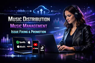 music manager, distribute music and fix issue on distrokid, ditto, tunecore