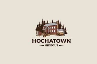 design abstract outdoor logo for a short term rental cabin