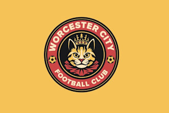 design professional cat mascot soccer team logo