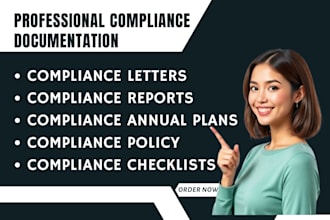 write compliance policy, process, plans or checklists