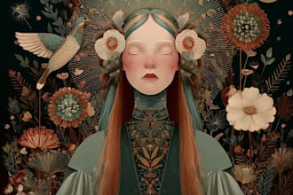 draw a digital illustration in unique style