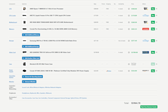 budget PC part list, upgrade advice gig