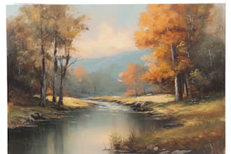 paint a real landscape oil painting on canvas