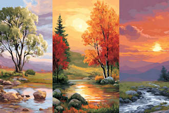 draw professional vector landscape illustration