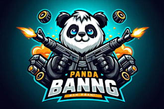 design a unique panda bang bang logo free vector file