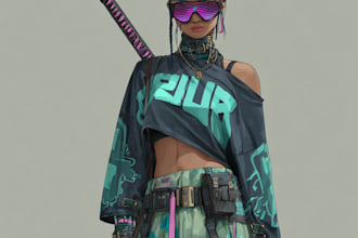 create art in cyberpunk style