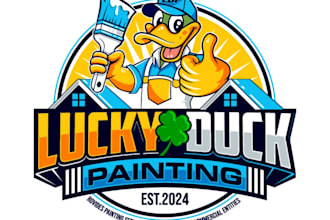 create a modern home painting, remodeling mascot logo design