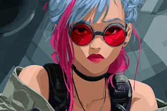 design cyberpunk character, original character design