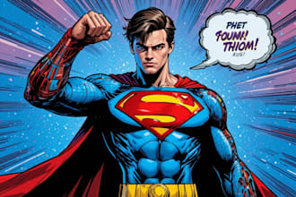 design an amazing superhero pop art