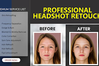 do headshot retouch, image editing in 5 hours in ps