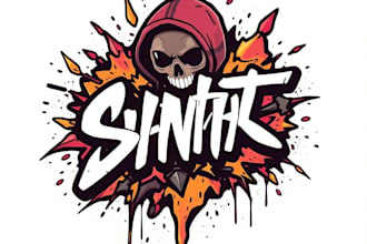 create a hand drawn original graffiti design or logo