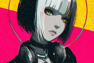 design stunning anime album cover art