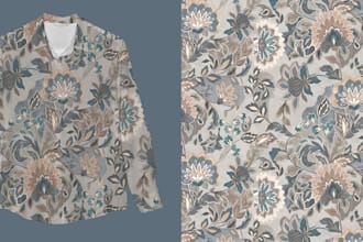 make a digital print design for textile print