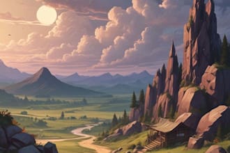 draw anime background art illustration for vtuber stream
