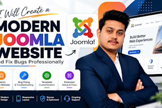 create a modern joomla website and fix bugs professionally