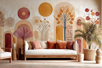 design custom boho digital wall art