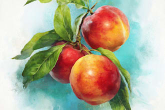 illustrate fruit, plant, or anything in digital watercolor